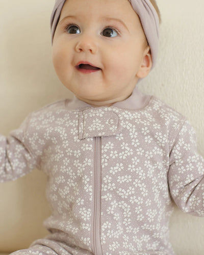 Quincy Mae - Zip Long Sleeve Sleeper Footie - Lavender Ditsy
