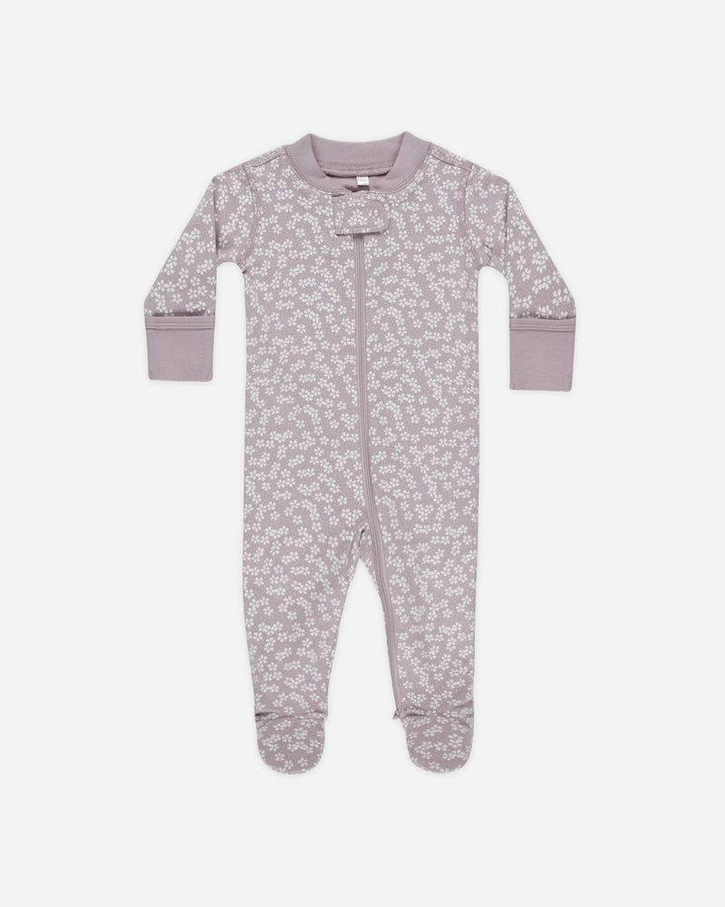 Quincy Mae - Zip Long Sleeve Sleeper Footie - Lavender Ditsy