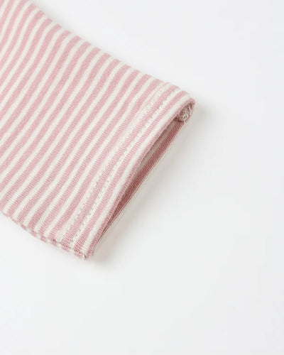 Quincy Mae - Side Snap Bodysuit and Pant Set - Rose Stripe