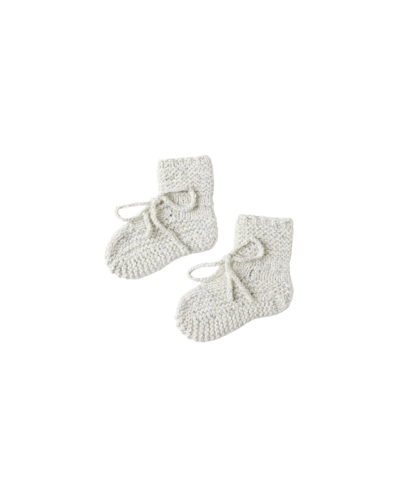 Quincy Mae - Knit Booties - Heathered Blue