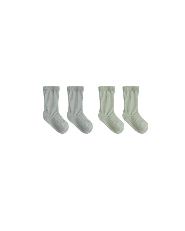 Quincy Mae - Socks Set - Fern - Steel Blue