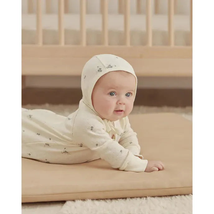 Quincy Mae - Pointelle Wrap Top and Footed Pant Set