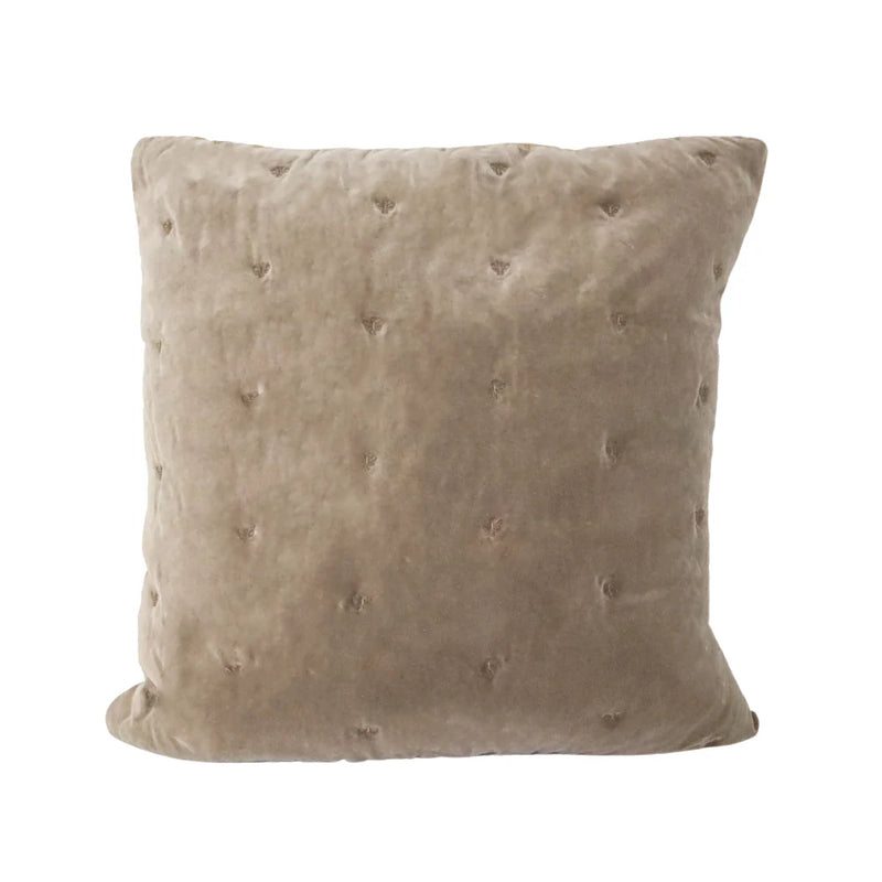 Mason Bee Velvet Cushion - 60 x 60cm - Stone