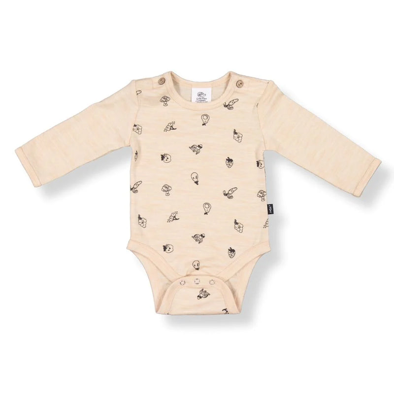 LFOH Riley Bodysuit - Wheat Marle Fruit N Veg
