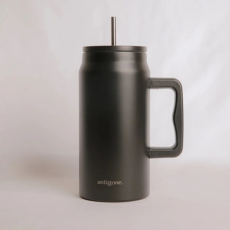 Antigone sipREADY Travel Tumbler with Straw - Black - 1400ml