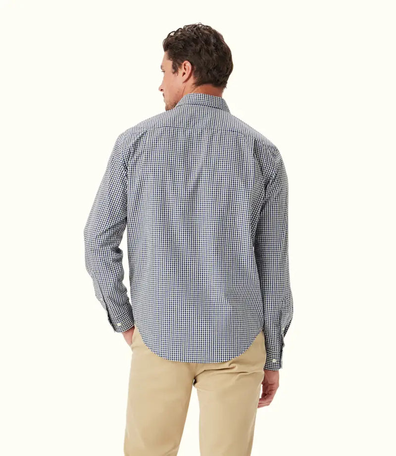 RMW Classic/Collins Poplin Check Shirt - Navy Charcoal