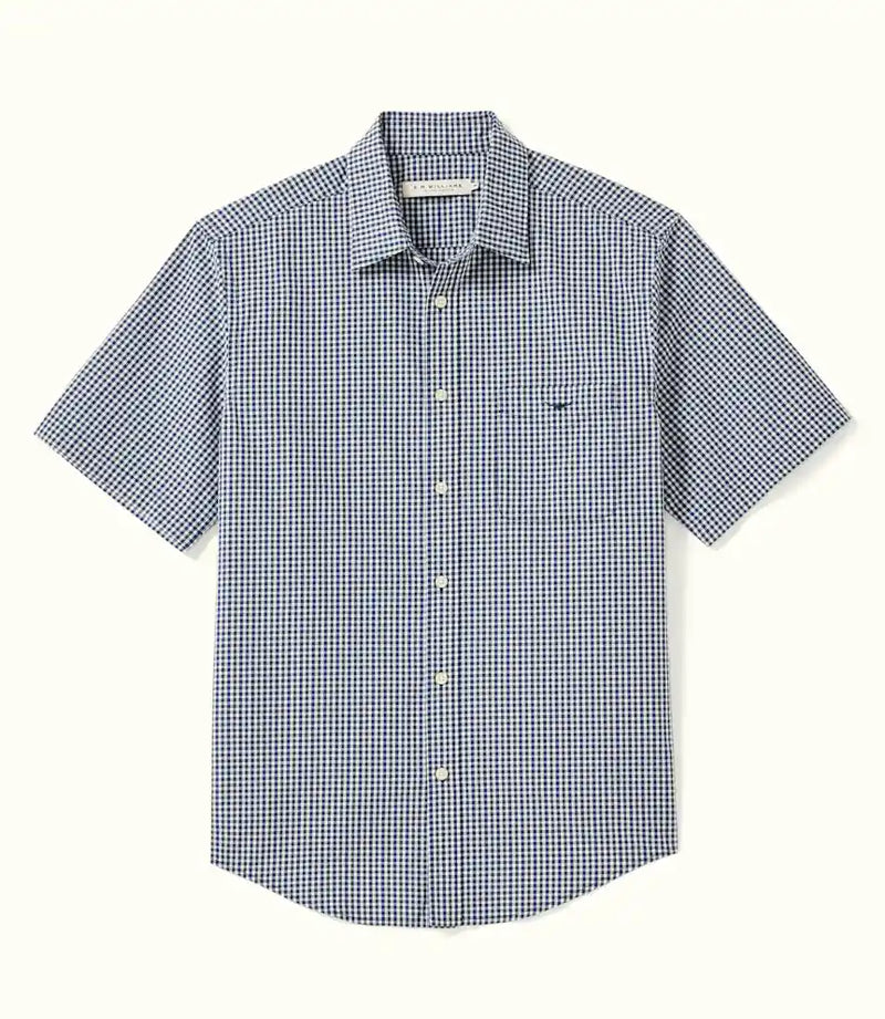 RMW Classic/Hervey Poplin Check SS Shirt - Navy/Char