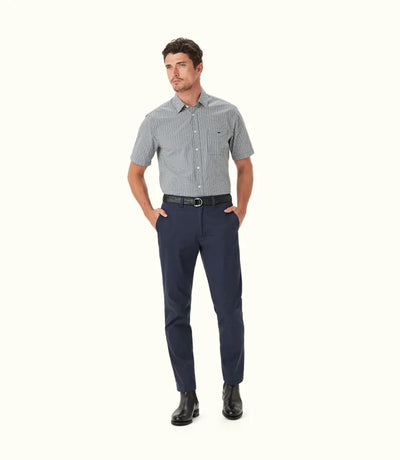 RMW Classic/Hervey Poplin Check SS Shirt - Navy/Char