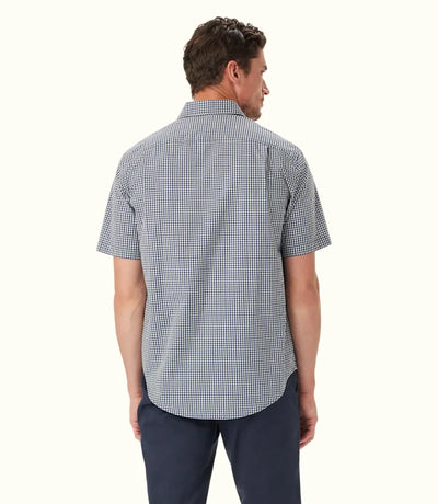 RMW Classic/Hervey Poplin Check SS Shirt - Navy/Char