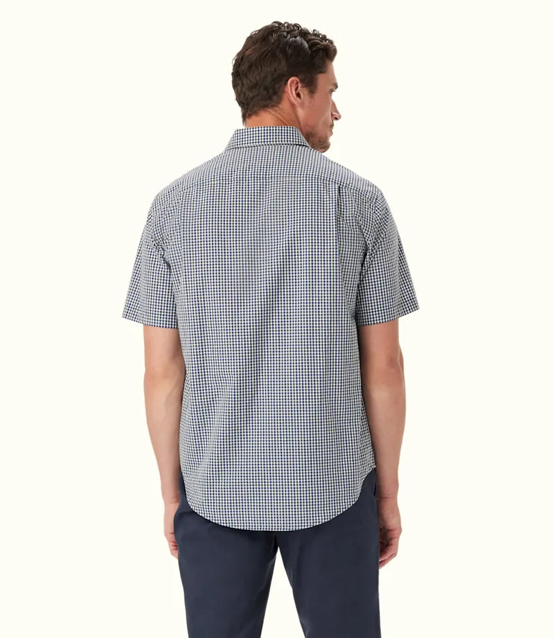 RMW Classic/Hervey Poplin Check SS Shirt - Navy/Char