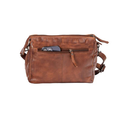 Greenwood Leather Shoulder Bag - June - Cognac