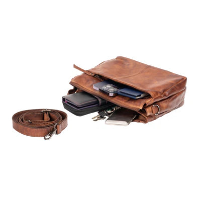Greenwood Leather Shoulder Bag - June - Cognac