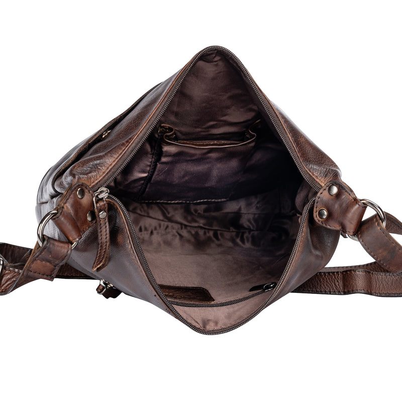 Greenwood Bianca Leather Shoulder Bag - Brown
