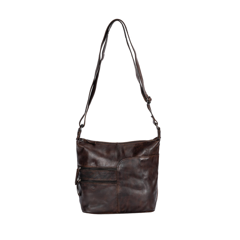 Greenwood Bianca Leather Shoulder Bag - Brown