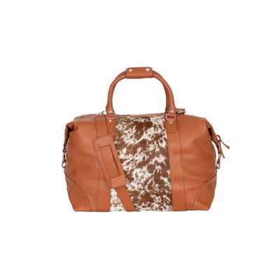 Greenwood Outback Hair-On Duffle - Tan Leather and Cowhide Travel Bag