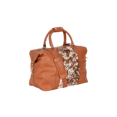 Greenwood Outback Hair-On Duffle - Tan Leather and Cowhide Travel Bag