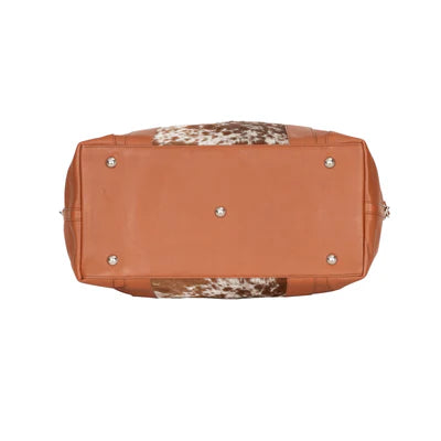 Greenwood Outback Hair-On Duffle - Tan Leather and Cowhide Travel Bag