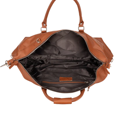 Greenwood Outback Hair-On Duffle - Tan Leather and Cowhide Travel Bag