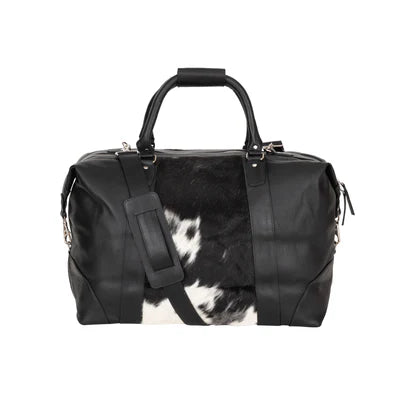 Greenwood Sable Hair-On Duffle - Black Leather and Cowhide Weekender