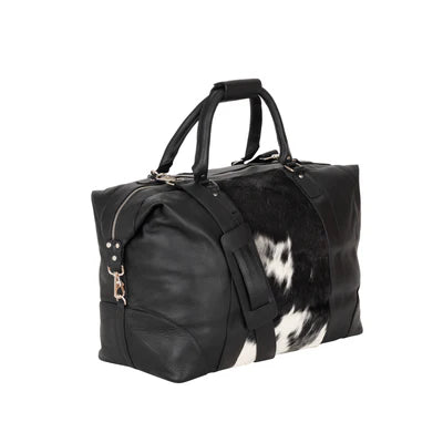 Greenwood Sable Hair-On Duffle - Black Leather and Cowhide Weekender