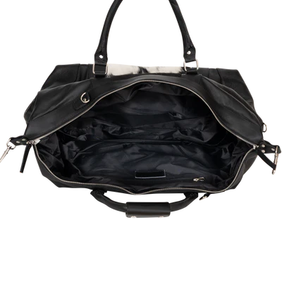 Greenwood Sable Hair-On Duffle - Black Leather and Cowhide Weekender