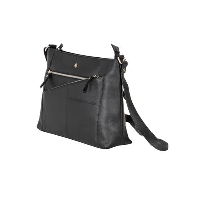 Greenwood Willow Leather Crossbody Bag - Classic Black