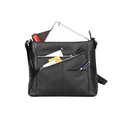 Greenwood Willow Leather Crossbody Bag - Classic Black