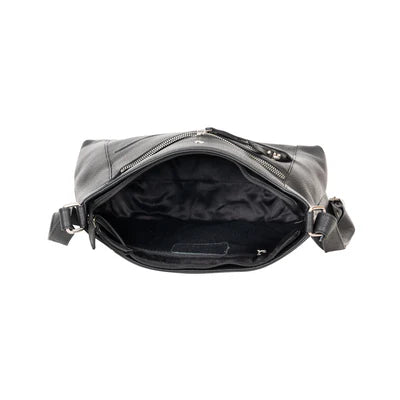 Greenwood Willow Leather Crossbody Bag - Classic Black