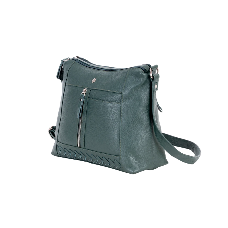 Greenwood Leather Crossbody Bag - Sage