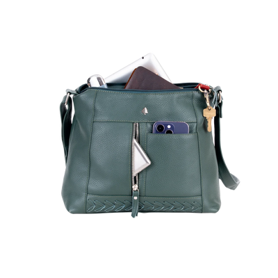 Greenwood Leather Crossbody Bag - Sage