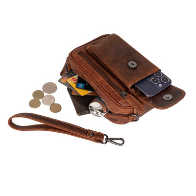 Greenwood Tamworth Leather Wrist Bag - Sandal