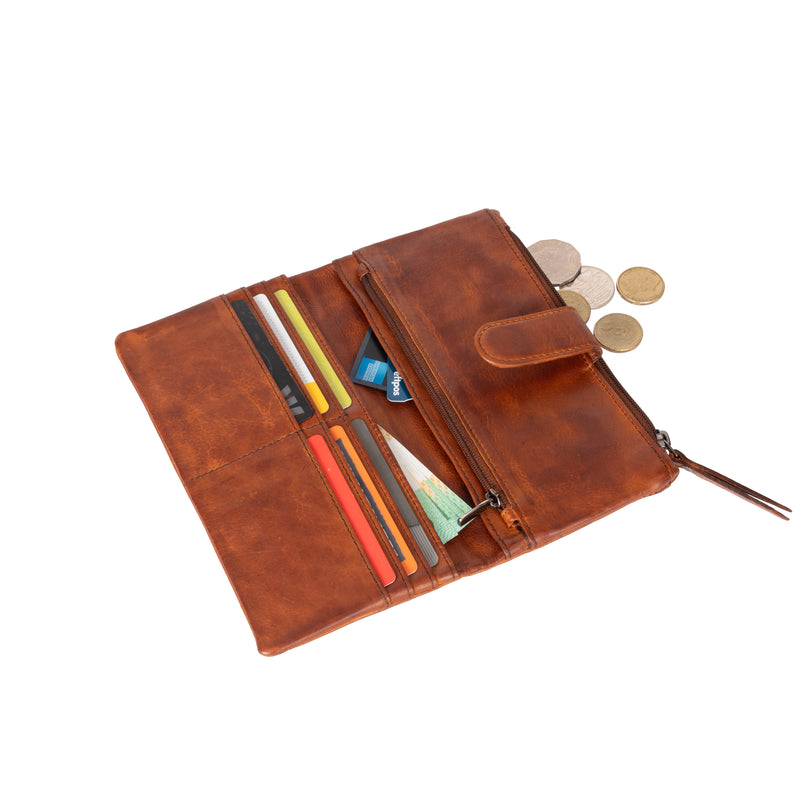 Greenwood Melba Ladies Leather Wallet - Cognac