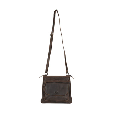 Greenwood Rotorua Leather Shoulder Bag - Brown