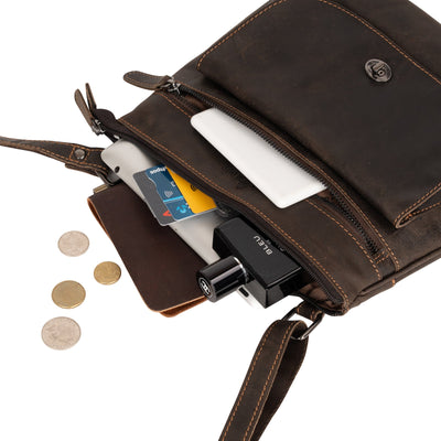 Greenwood Rotorua Leather Shoulder Bag - Brown