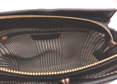 Second Nature Multi Pocket Leather Handbag - Black