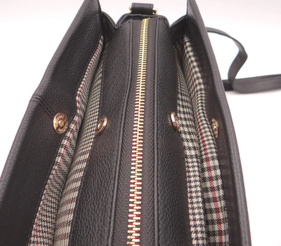 Second Nature Multi Pocket Leather Handbag - Black