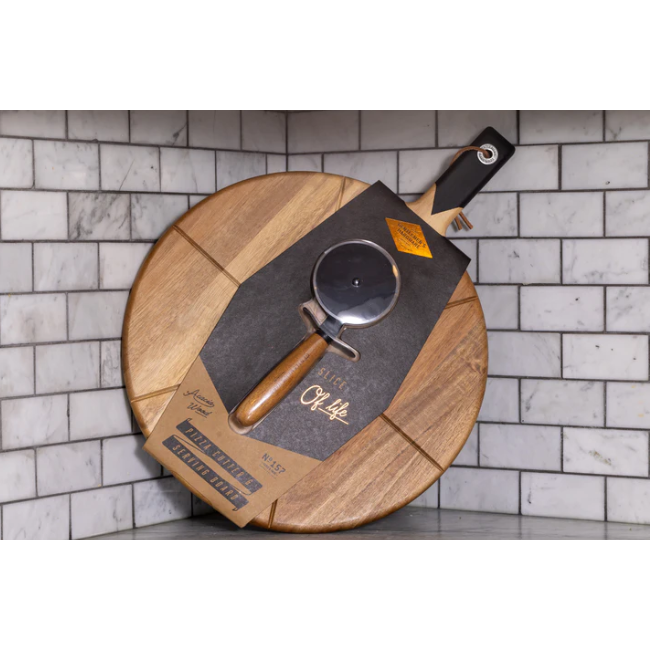 Pizza Cutter and Serving Board