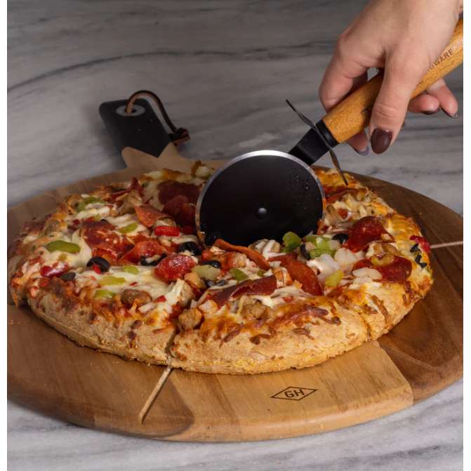 Pizza Cutter and Serving Board