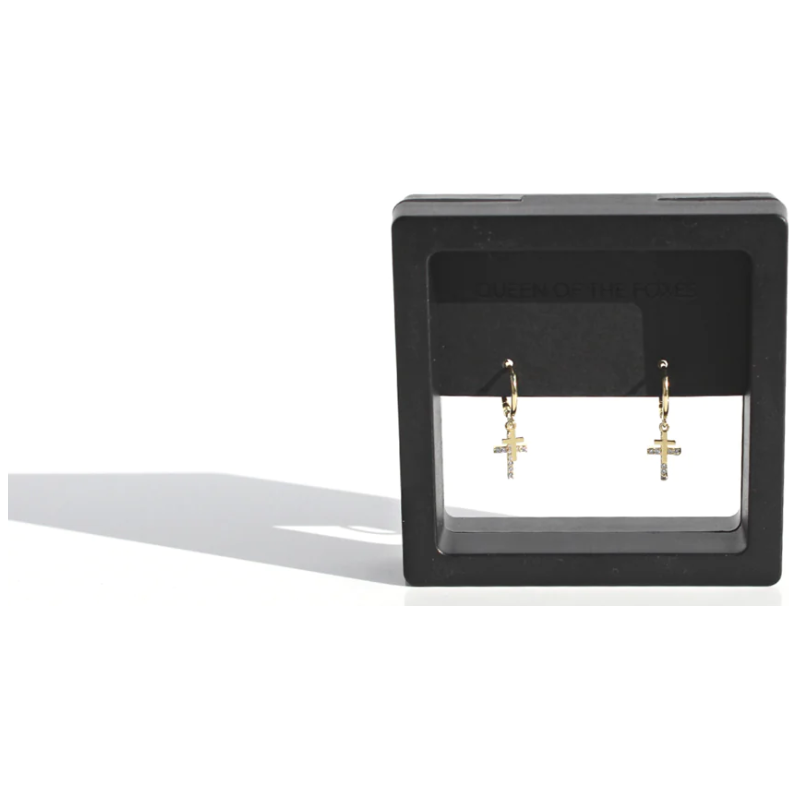 Earrings - Huggies Sleeper Petite - Cross