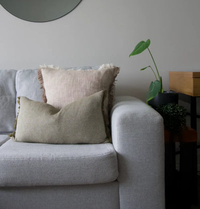Breakfast Waffle Cushion with Fringe 30 x 60cm