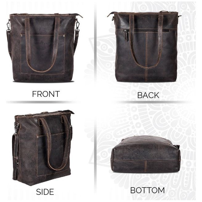 Greenwood Bunbury Classic Leather Tote - Brown