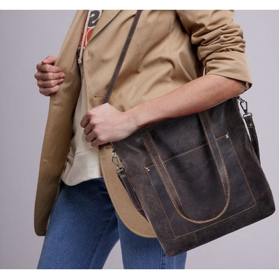 Greenwood Bunbury Classic Leather Tote - Brown