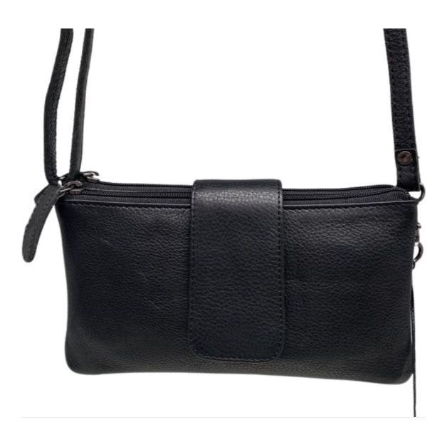 Greenwood Leather Ladies Wallet/Shoulder Bag - Black