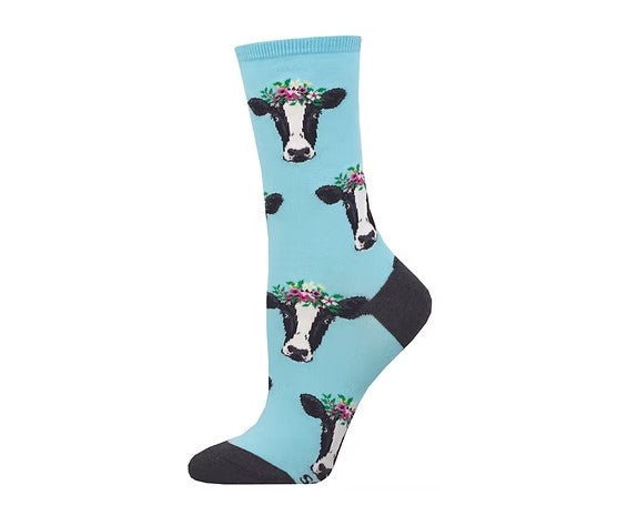 SS Womens Socks - US 5-10.5 - Wow Cow - Blue