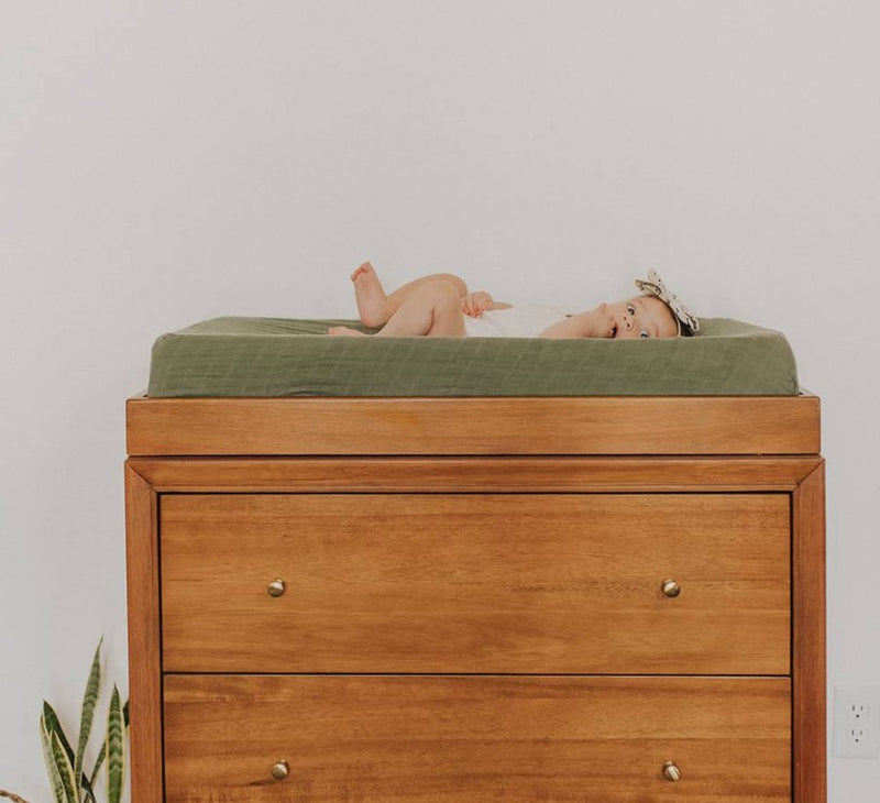 Muslin Changing Pad Cover / Bassinet Sheet - Fern