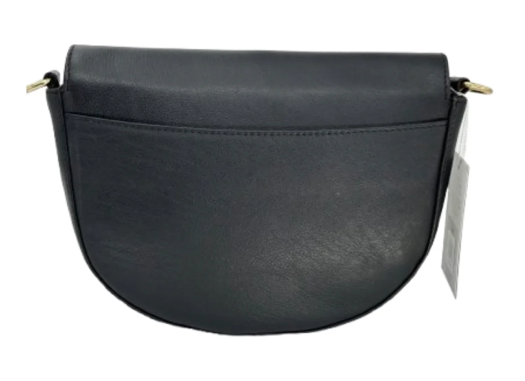 Baron Leather Half Moon Bag - Black