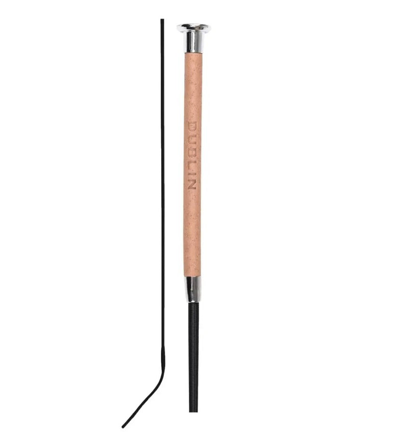 Dublin Fancy Stitch Leather Dressage Whip - Brown
