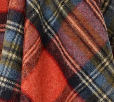 Pure New Zealand Wool Throw - Bramble Plaid Rust and Red