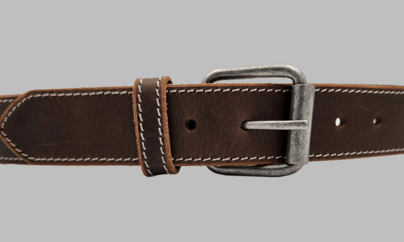 Hunter Stiched Leather Belt - Brown