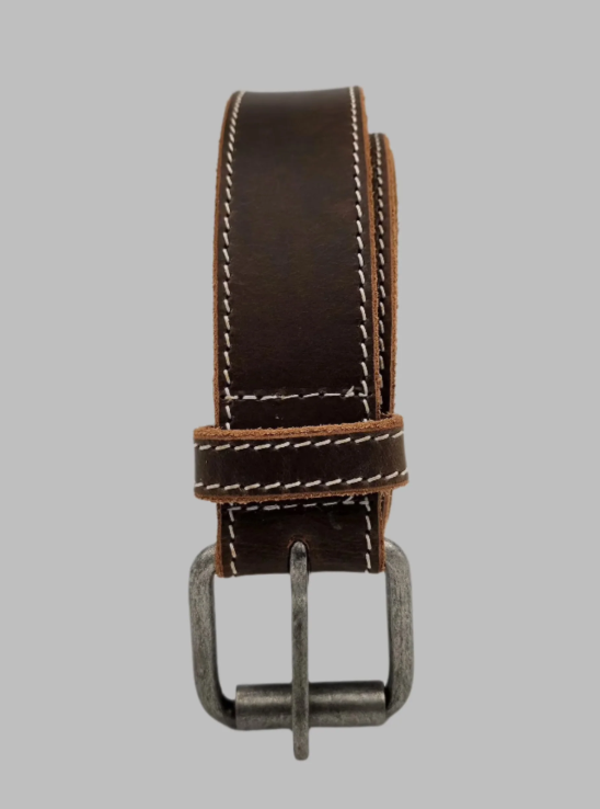 Hunter Stiched Leather Belt - Brown